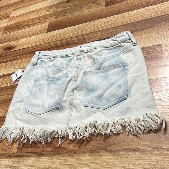 Free People Tie Front Jean denim Skirt size 26 - Picture 2 of 16